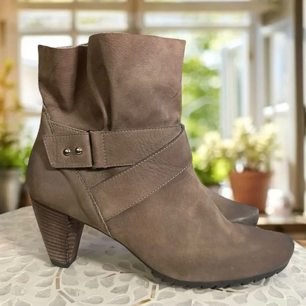 Paul Green $389 Leather Nubuck l Naomi Boot Bootie Womens Size 6.5 UK 9 US